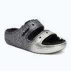 Crocs Classic Cozzzy Glitter Sandal black/silver flip-flops