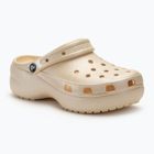 Crocs Classic Shimmer Platform Clog vanilla women's slides