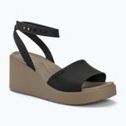 Women's Crocs Brooklyn Ankle Strap Wedge sandals black/mushroom