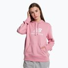 Women's training sweatshirt New Balance Essentials Stacked Logo French Terry Hoodie pink WT31533HAO