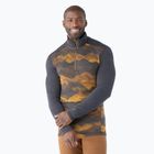 Men's thermal base layer sweatshirt Smartwool Merino 250 Baselayer 1/4 Zip Boxed charcoal mtn scape