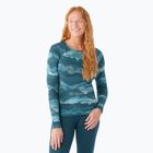 Women's thermal base layer sweatshirt Smartwool Merino 250 Baselayer Crew Boxed twilight blue mtn scape