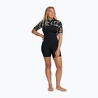 Women's wetsuit ROXY 2.0 mm Swell Natural Back Zip SS Springsuit black floral
