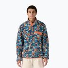 Men's Patagonia LW Synch Snap-T P/O swallowtail geo/still blue trekking sweatshirt