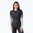 Women's thermal base layer sweatshirt Smartwool Intraknit Thermal Merino Base Layer Pattern Crew black
