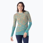 Women's thermal base layer sweatshirt Smartwool Intraknit Thermal Merino Base Layer Pattern Crew cascade