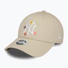 Women's New Era Flower 9Forty New York Yankees baseball cap light beige