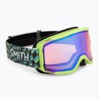 Children's ski goggles Smith Daredevil Jr electric lime left turn/blue sensor mirror