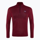 Men's Under Armour Seamless Stride 1/4 Zip running sweatshirt racer red/reflective