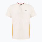Men's running T-shirt Under Armour Trail Run Zip stone/noble gold/reflective
