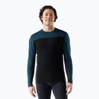 Men's thermal base layer sweatshirt Smartwool Classic Thermal Merino Base Layer Colorblock Crew Boxed twilling blue/black