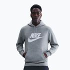 Men's sweatshirt Nike Club Pullover Hoodie dark grey heather/light smoke grey/white