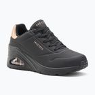SKECHERS women's shoes Uno Wedge Hi Steps black/rose gold