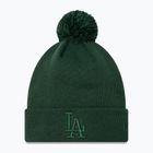 Women's New Era Metallic Bobble Knit Beanie Los Angeles Dodgers dark green