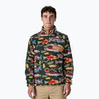 Men's trekking sweatshirt Patagonia LW Synch Snap-T P / O salmon energy: old growth green