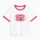 Women's T-shirt Vans Center Chest Ringer Tee white