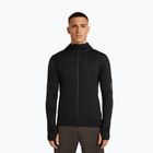 Men's trekking sweatshirt Icebreaker Merino 300 Realfleece Descender Zip Hoodie black