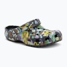 Slides Crocs Classic Painted Floral black sand
