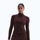 Women's training sweatshirt Nike One Fitted Dri-Fit Full-Zip burgundy crush/white