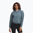 Women's sweatshirt Under Armour Rival Fleece Piped HZ Hoodie jasper blue/white