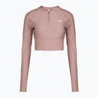 Women's training longsleeve Under Armour HeatGear Rib 1/4 Zip tourmaline pink/tourmaline pink/white