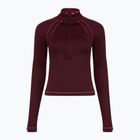 Men's T-shirt Under Armour ColdGear Textured 1/2 Zip dark maroon/fuchsia dusk/metallic silver