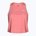 Women's training T-shirt Under Armour Tech Sport Mesh Crop Tank posh pink/white