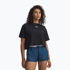 Women's training T-shirt Under Armour Rival Boxy Tee Solid black/white