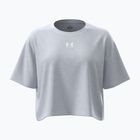 Women's training T-shirt Under Armour Rival Boxy Tee Solid distant gray medium heather/white