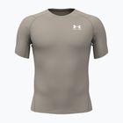 Men's training shirt Under Armour HG Armour Comp timberwolf taupe/white