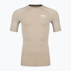 Men's training shirt Under Armour HG Armour Comp timberwolf taupe/white