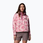 Women's fleece sweatshirt Columbia Helvetia II Printed Cropped Half Snap rosette/sprayflower