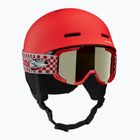 Children's ski helmet Salomon Player Combo + Goggles XV Jr cherry tomato/red silver mirror