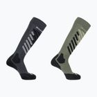 Ski socks Salomon S/Access 2-Pack anthracite/deep lichen green