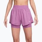 Women's shorts Nike One Dri-Fit High-Waisted 3" 2In1 light magenta/white