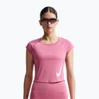 Women's running T-shirt Nike Swoosh Run Dri-Fit peony/photon dust/white