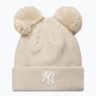 Women's winter hat New Era Double Pom Beanie New York Yankees stone