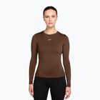 Women's training longsleeve Nike One Fitted cacao wow/white