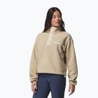 Women's fleece sweatshirt Columbia Helvetia II Cropped Half Snap Fleece ancient fossil/dark stone/chalk