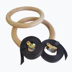 Sveltus Wooden Gym Ring with straps 3930