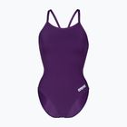 Ladies' one-piece swimsuit Arena Team Light Drop Solid plum/white
