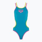 Women's one-piece swimsuit arena One Double Cross Back One Piece turquoise/fluo pink/soft green