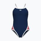 Women's one-piece swimsuit arena Icons Super Fly Back Solid navy / white / red multi