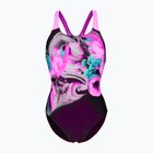 Women's one-piece swimsuit arena Imaginary Swim Pro Back black/shocking pink/multi