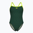 Arena Monogram Challenge Back dark sage multi/artic lime women's one-piece swimsuit