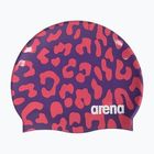 Arena Print 2 violet / geranium swimming cap