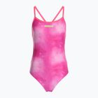 Women's one-piece swimsuit arena Tie-Dye Challenge Back Allover shocking pink multi/shocking pink