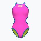 Women's one-piece swimsuit arena One Biglogo One Piece shocking pink/blue river