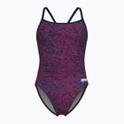 Women's one-piece swimsuit arena Snake Skin Challenge navy/team redwhiteblue