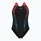 Women's one-piece swimsuit arena Blast V Back black/calypso coral